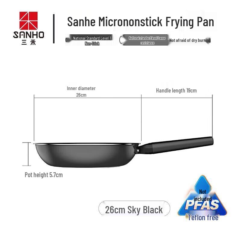 Sanhe 0-Coating Titanium Alloy Non-stick Frying Pan