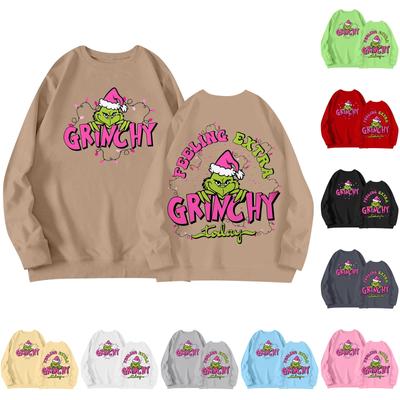 Women's Round Neck Long Sleeve Pullover Christmas Printed Top Sweatshirt