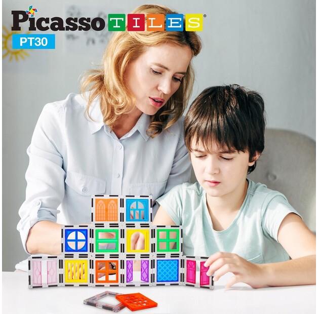 Конструктор магнитный PicassoTiles развивающий, 30 деталей
