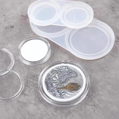 Diy Crystal Epoxy Resin Commemorative Coin Collection Box Coin Box Mirror Silicone Mold