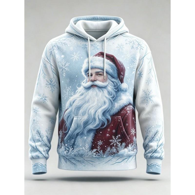 Christmas Hoodie 3D Print Loose Fit Long Sleeve Sweatshirt Men Women Youth Casual Winter Wear