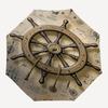 Nautical Wheel, Compass Themed Automatic Opening and Closing Umbrella, Brightly Colored 8-rib Portable Umbrella, Suitable for Men and Women,