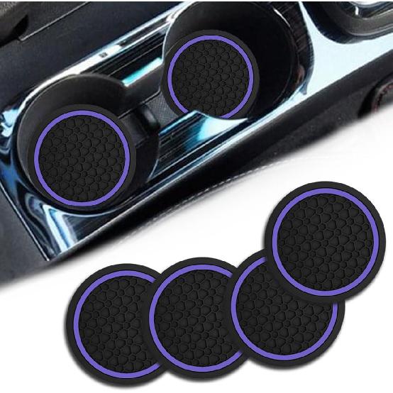 4PCS Car Cup Holder Coasters, Dustproof Automotive Interior Accessories Mat,2.75 Inch Non-Slip Ert Water Bottle Holder Pads, Universal For Vehicles,