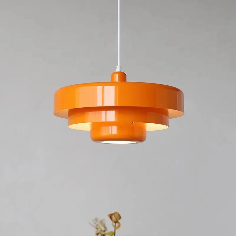 Nordic creative LED chandelier restaurant decoration chandelier carbon steel aluminum dark green orange living room lighting