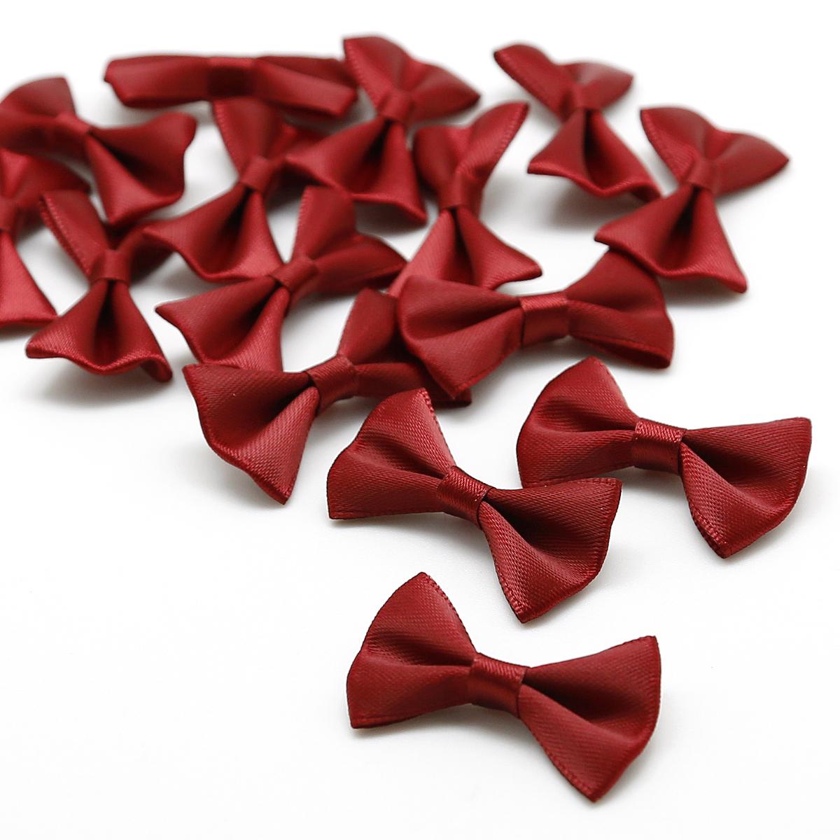 

Высокое качество 3x1,5 см мини атласная лента с цветами бант для шитья свадебный галстук-бабочка украшение ручной работы для волос 4x2.5cm 25pcs красно-коричневый