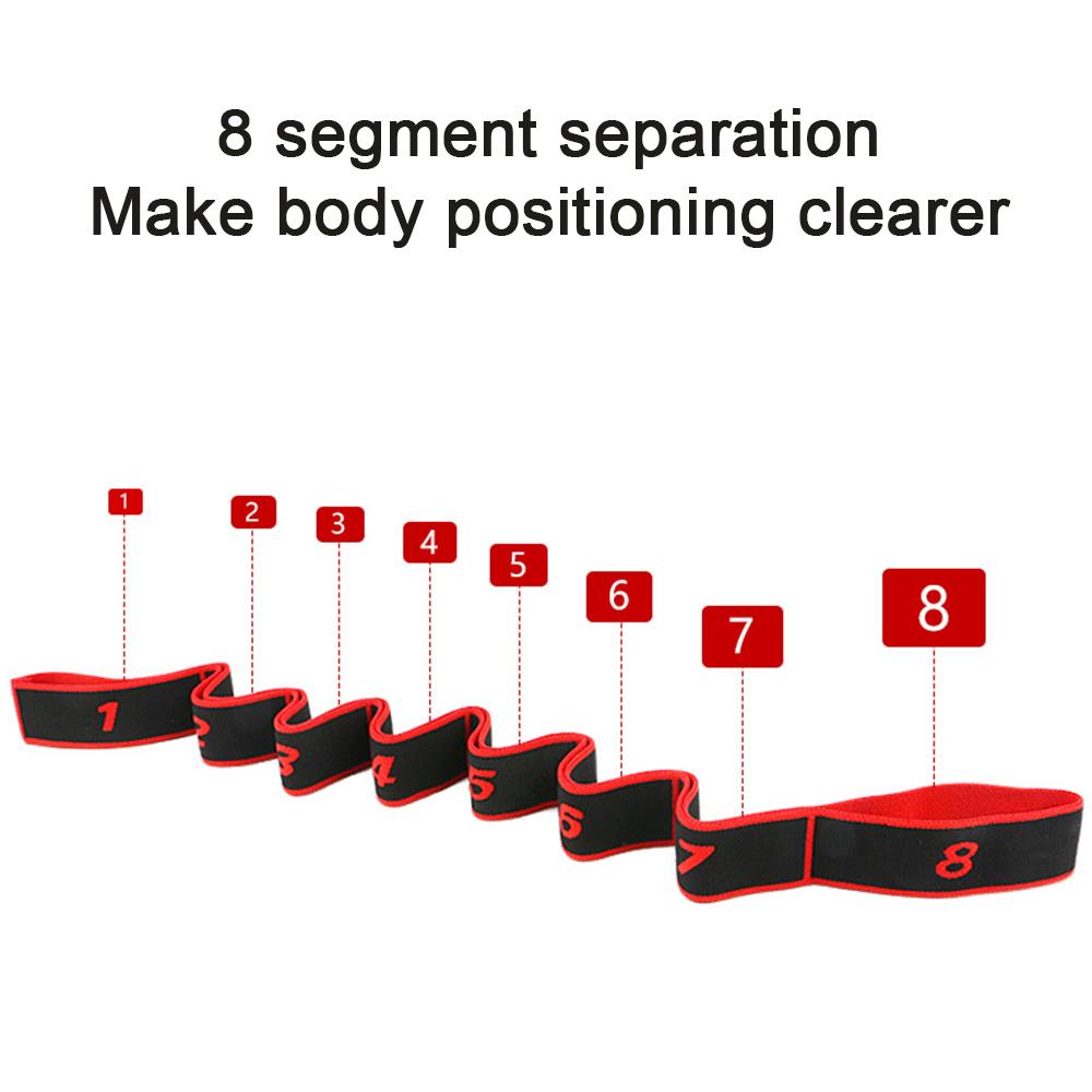 8 Segments Yoga Pull Strap Belt Latin Dance Training Resistance Bands Latex Polyester Elasticity Gym Pilates Fitness Exercise