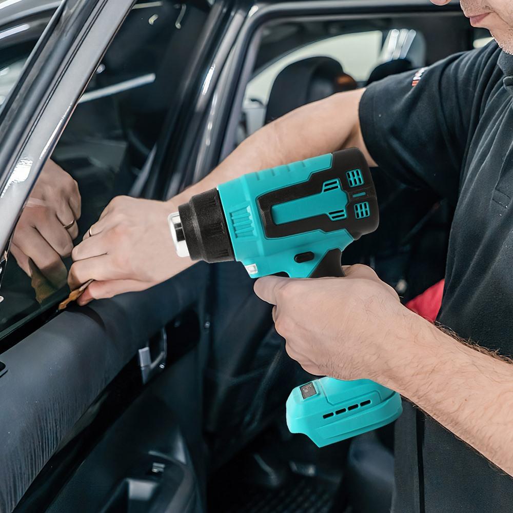 500W Cordless Hot Air Machine18V Rechargable Li-Battery Quick Heating Heat Gun for Shrink Wrapping Heat Shrink Tube PVC