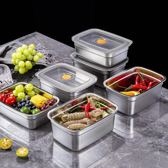 Stainless Steel Food Box with Leak-Proof Lids Stackable Metal Snack Box Refrigerator Dishwasher Safe Bento Box