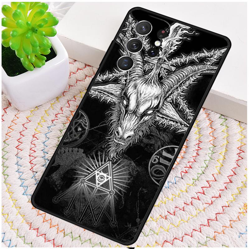 Baphomet Gothic Satan Phone Case for Samsung Galaxy note 10 pro S26 Ultra S23 S24 FE S25 S21 S22 PLUS shockproof Cove
