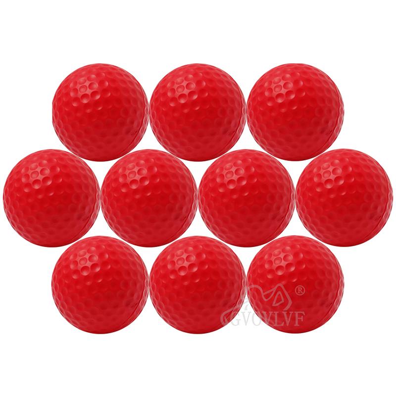 10Pcs/Lot Soft Indoor Practice Pu Yellow Golf Balls Training Aid Drop Shipping Wholesale Gift For Golfers