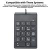 Mini USB Digital Keyboard Ergonomic Notebook Keyboard Efficient 18 Keys Keyboard  Cashier Use