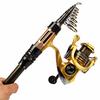 1.3-2.4m Portable Telescopic Fishing Rod and Spinning Fishing Reel Combos Set