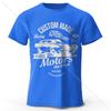 Men's Motors Printed T-Shirt Oversized Vintage Old School Graphic Tees for Men Women Summer Tops