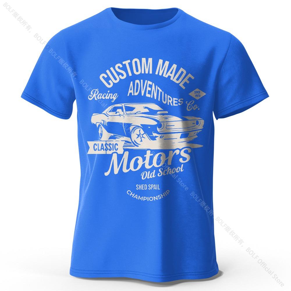 Men's Motors Printed T-Shirt Oversized Vintage Old School Graphic Tees for Men Women Summer Tops