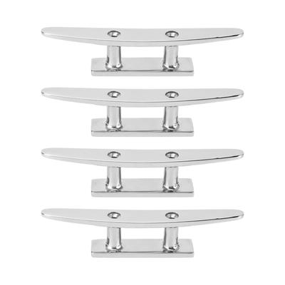 5" Boat Cleat, 316 Stainless Steel Open Base Dock Cleat, High Polished Finish for