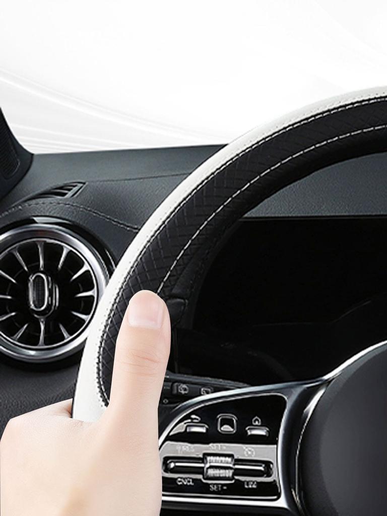 Two Tone PU Leather Car Steering Wheel Cover