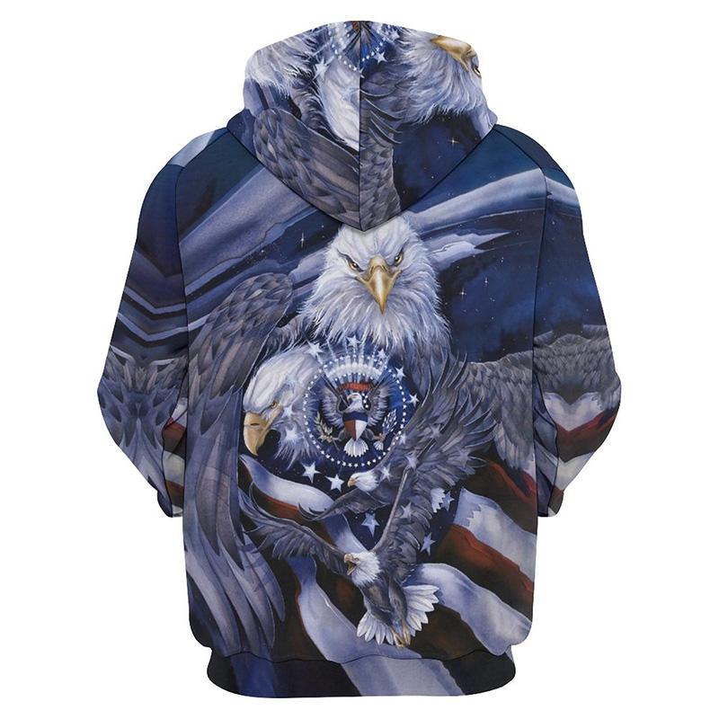 America Eagle Graphic Hoodie Męska odzież 3D Hawk Emblem Printed Nowość w bluzach z kapturem Kobiety Harajuku Fashion y2k Pullover Hooded Hoody