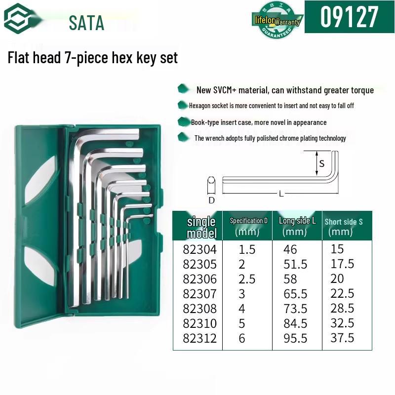SATA Extra Long Hex & Torx Wrench Set with Ball & Flat Heads