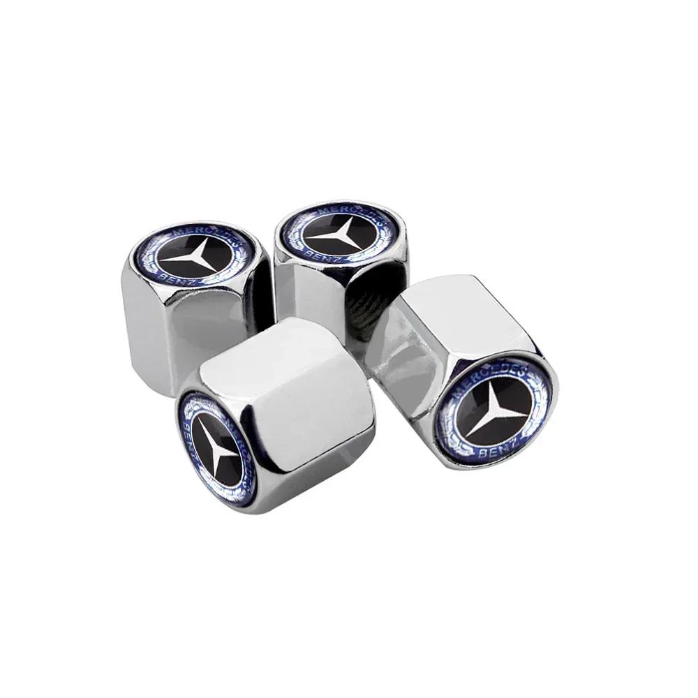 4PCS Car Wheel Tyre Tire Valve Stem Caps Metal Covers for Mercedes Benz CLK CLA GLB GLE W166 GLC W204 W205 W212 W211 W124 W210