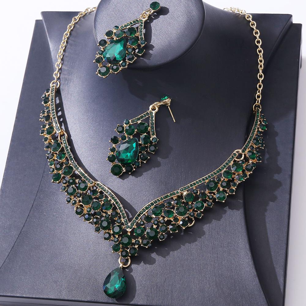 Royal Queen Bridal Jewelry Sets for Women Luxury Necklace Earrings Sets Wedding Dress Bride Jewelry Set Accessories