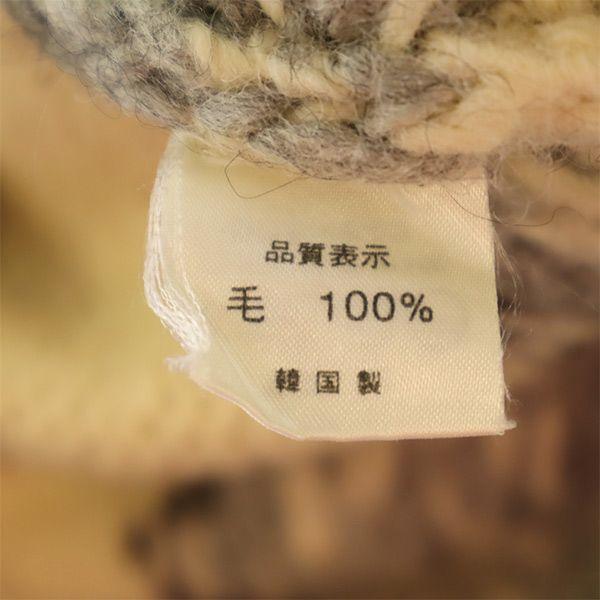 SEVEN ISLANDS wool Overall handle Cowichan jacket L White x gray Men's Used