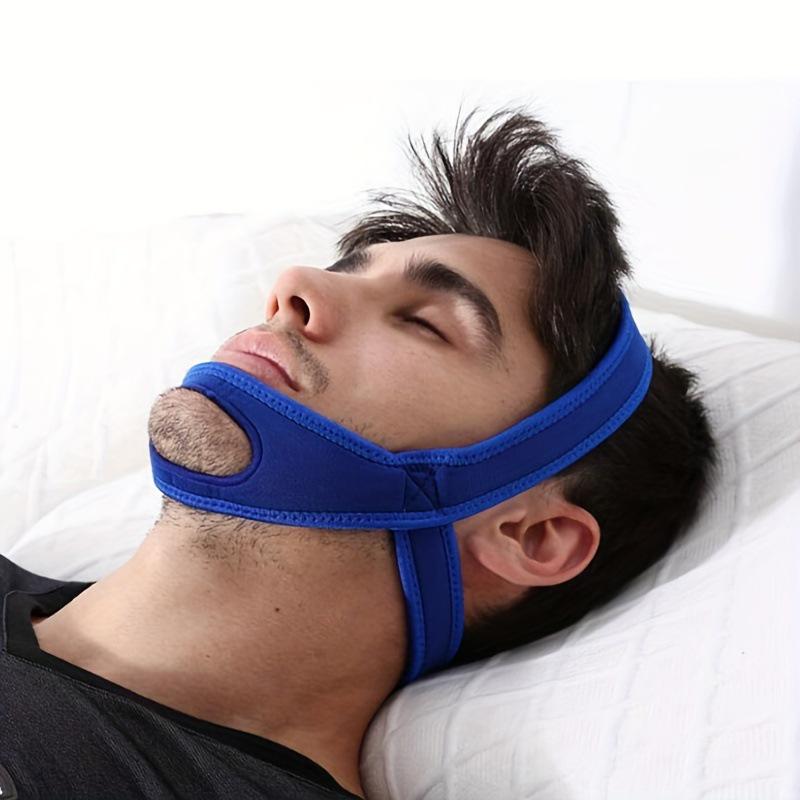 Black Anti-Snoring Chin Strap for Adults