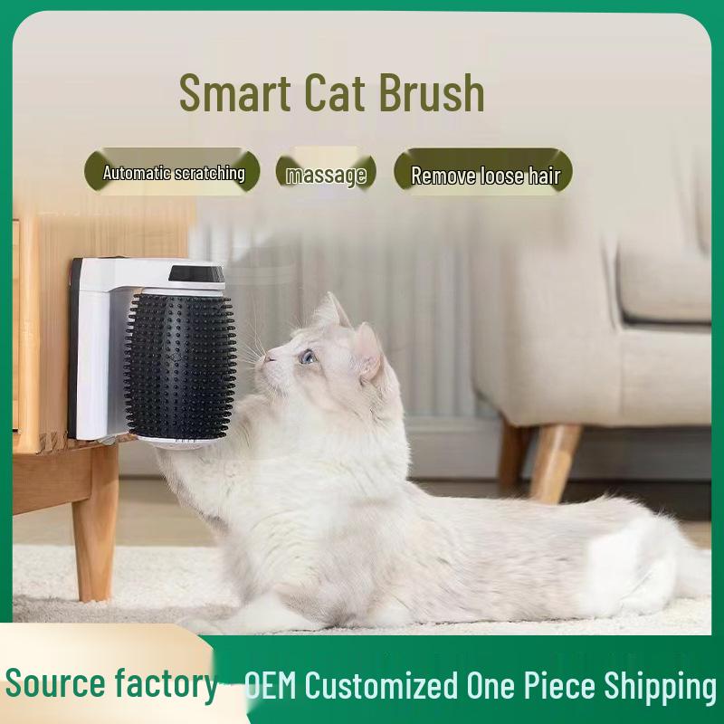 Automatic Pet Cat Brush & Massager: Removes Loose Hair & Relieves Itching