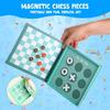 Jogo Magnético 2 em 1 Damas e Jogo da Velha | Jogo de Tabuleiro de Viagem para Crianças 3+