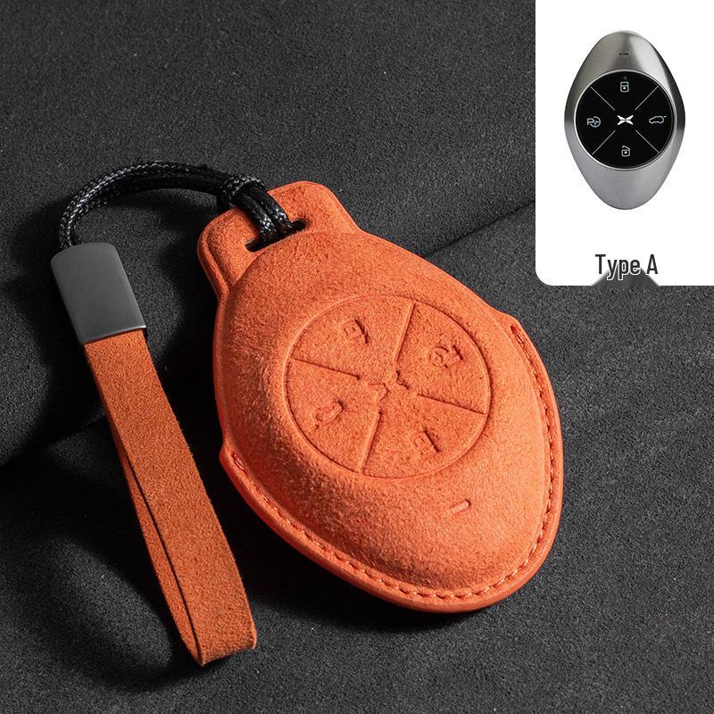 Alcantara Key Case for XPeng Models: P7, P7i, P5, G9, G6, G3, and G3i - Full Coverage with Buckle