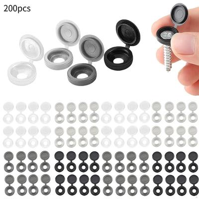 200x Snap Covers Hinged Screw Cover Decoration Accessories Washer Flip Tops
