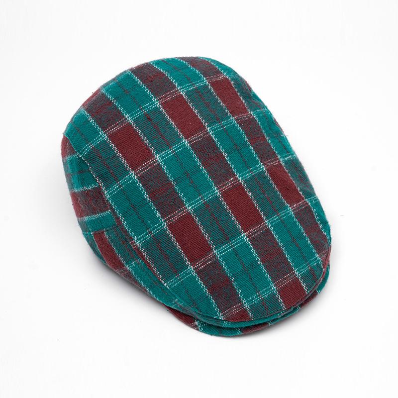 Fargerutete fremoverlue dame herre høst vinter spisslue stort hode beret