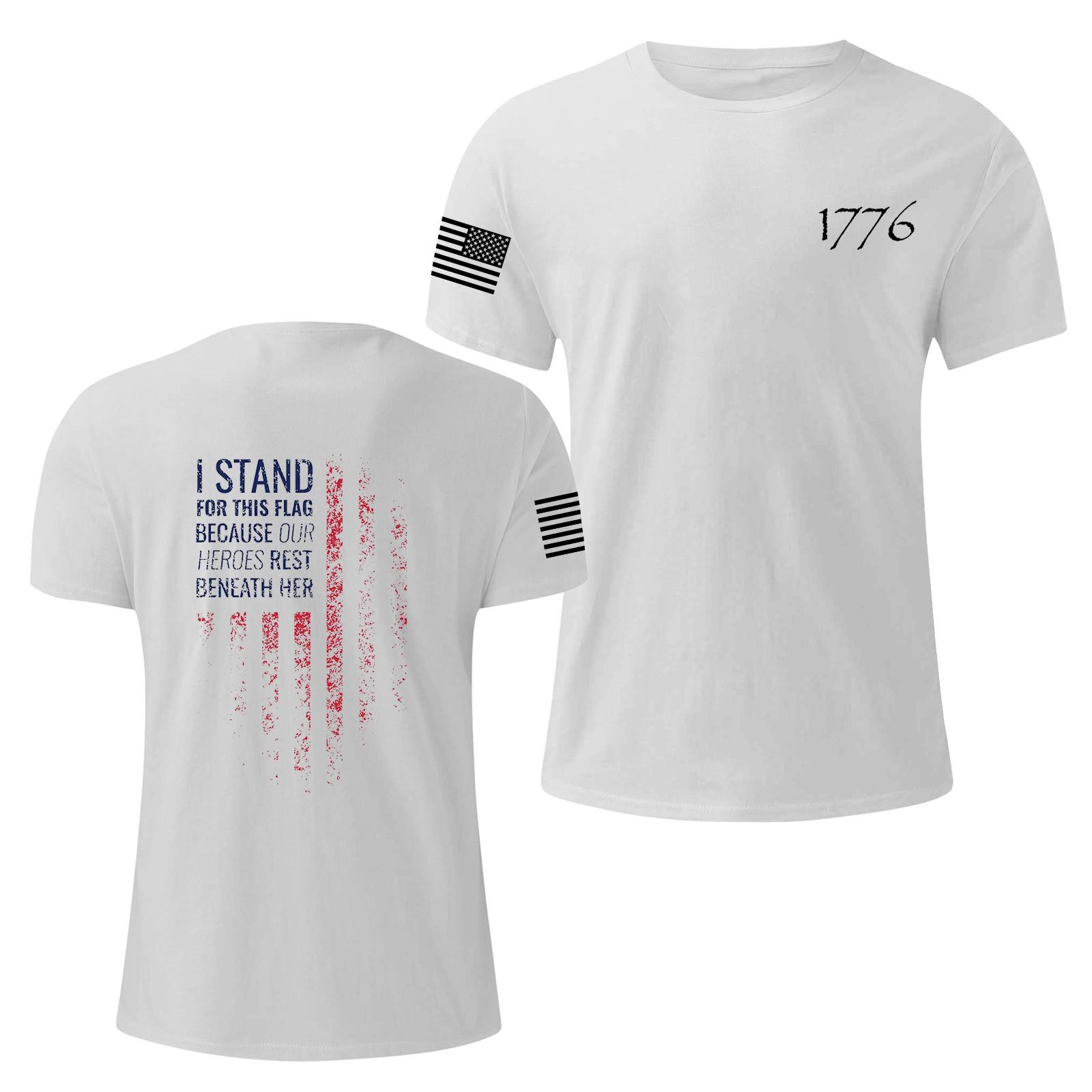 

Мужская модная повседневная футболка с круглым вырезом и коротким рукавом с принтом «День независимости» XL белый