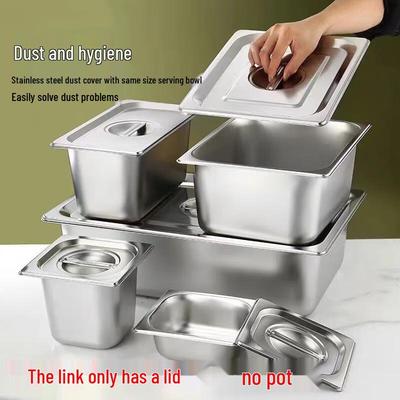 Wuhe 304 Stainless Steel Rectangular Food Pan with Rolled Edge Lid