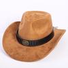 Popular European and American Classic Suede Western Cowboy Hat Men's and Women's Fashion LO Style Peach Heart Cowboy Hat