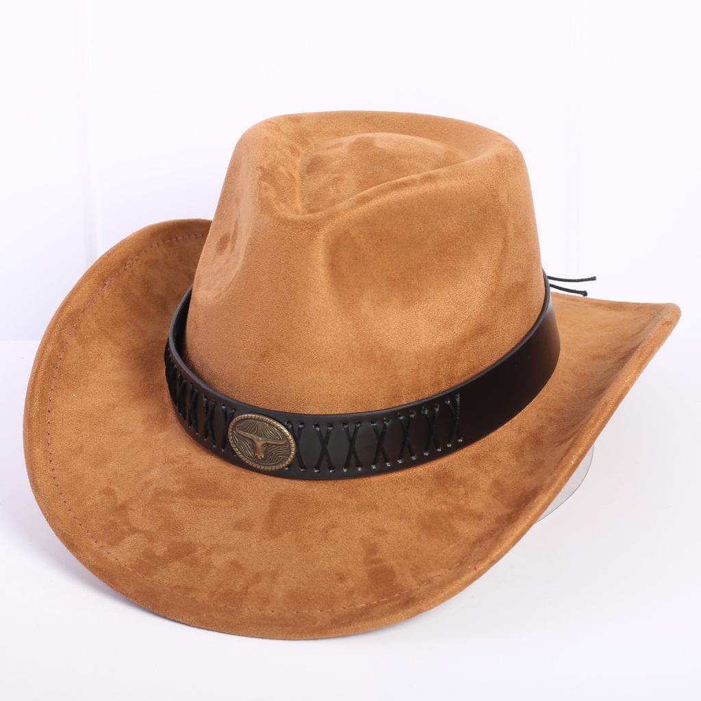 Popular European and American Classic Suede Western Cowboy Hat Men's and Women's Fashion LO Style Peach Heart Cowboy Hat