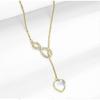 Love Tassel Necklace - White 925 Silver Off-Shell S925 Sterling Silver 8-Character Shell Love Tassel Necklace Female Niche Design Bone Chain 2025 New