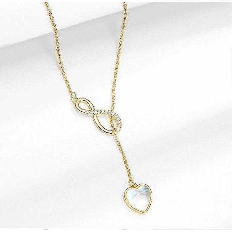 Love Tassel Necklace - White 925 Silver Off-Shell S925 Sterling Silver 8-Character Shell Love Tassel Necklace Female Niche Design Bone Chain 2025 New