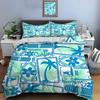 Tropical Surfing-themed Floral Pattern Bedding Set for Kids Luxury Gift 3pcs Digital Print Comforter Set Soft Comfortable