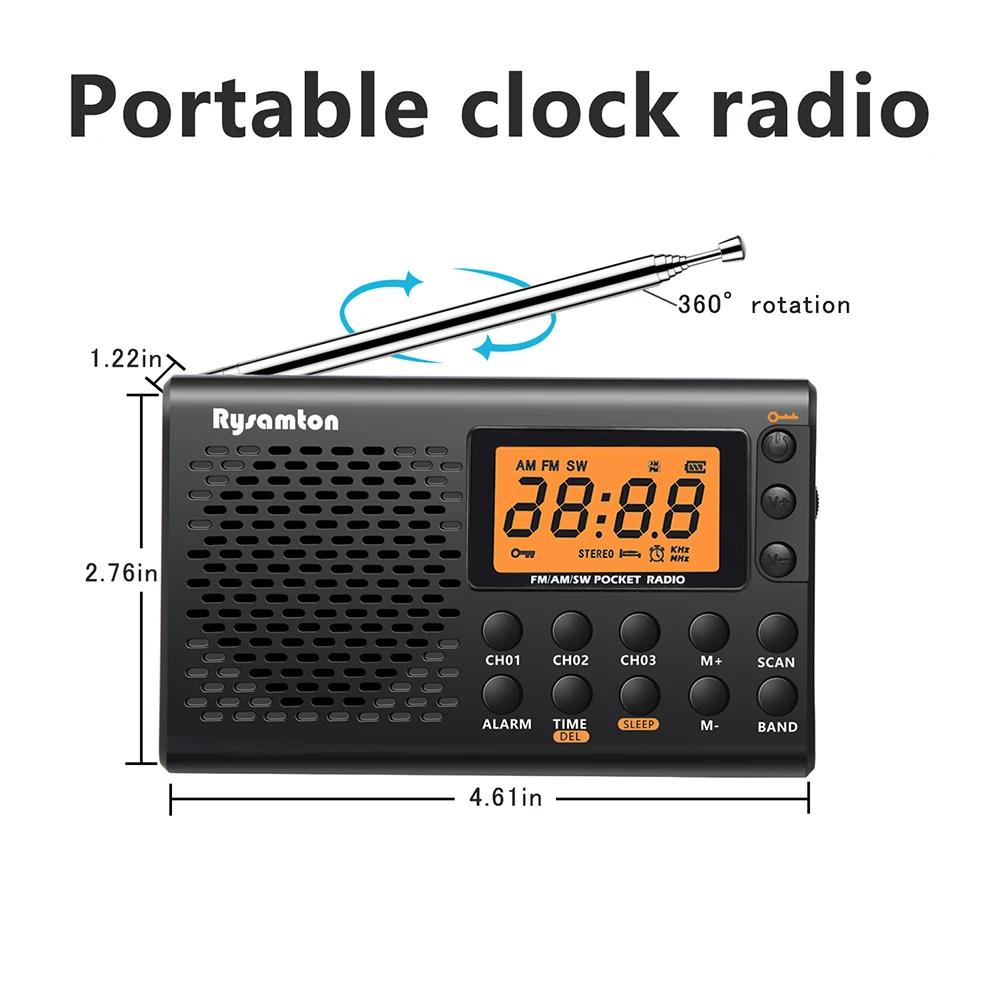 Tragbares Batterieradio FM Kurzwelle Digitaluhrradio mit Sleep-Timer Display Tragbare Kleine Batteriebetriebene Radios