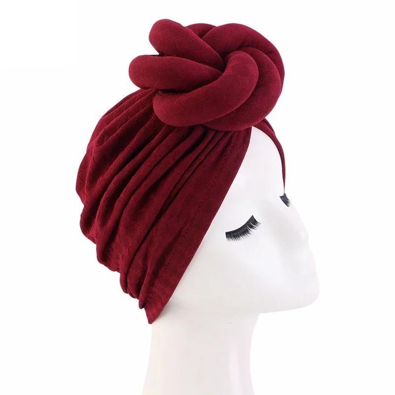 Bowknot Turban Indian Women Muslim Hijab Stretch Chemo Cap Cancer Hat Hair Loss Cover Head Scarf Wrap Beanies Bonnet Headwear
