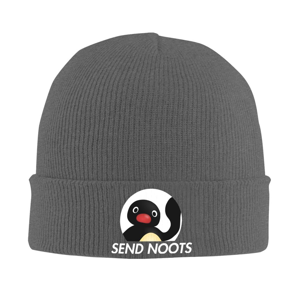 Adult Unisex Send Noots Beanie Hats Penguin Casual Knitting Hat Autumn Winter Hippie Caps Graphic Warm Soft Bonnet Hats