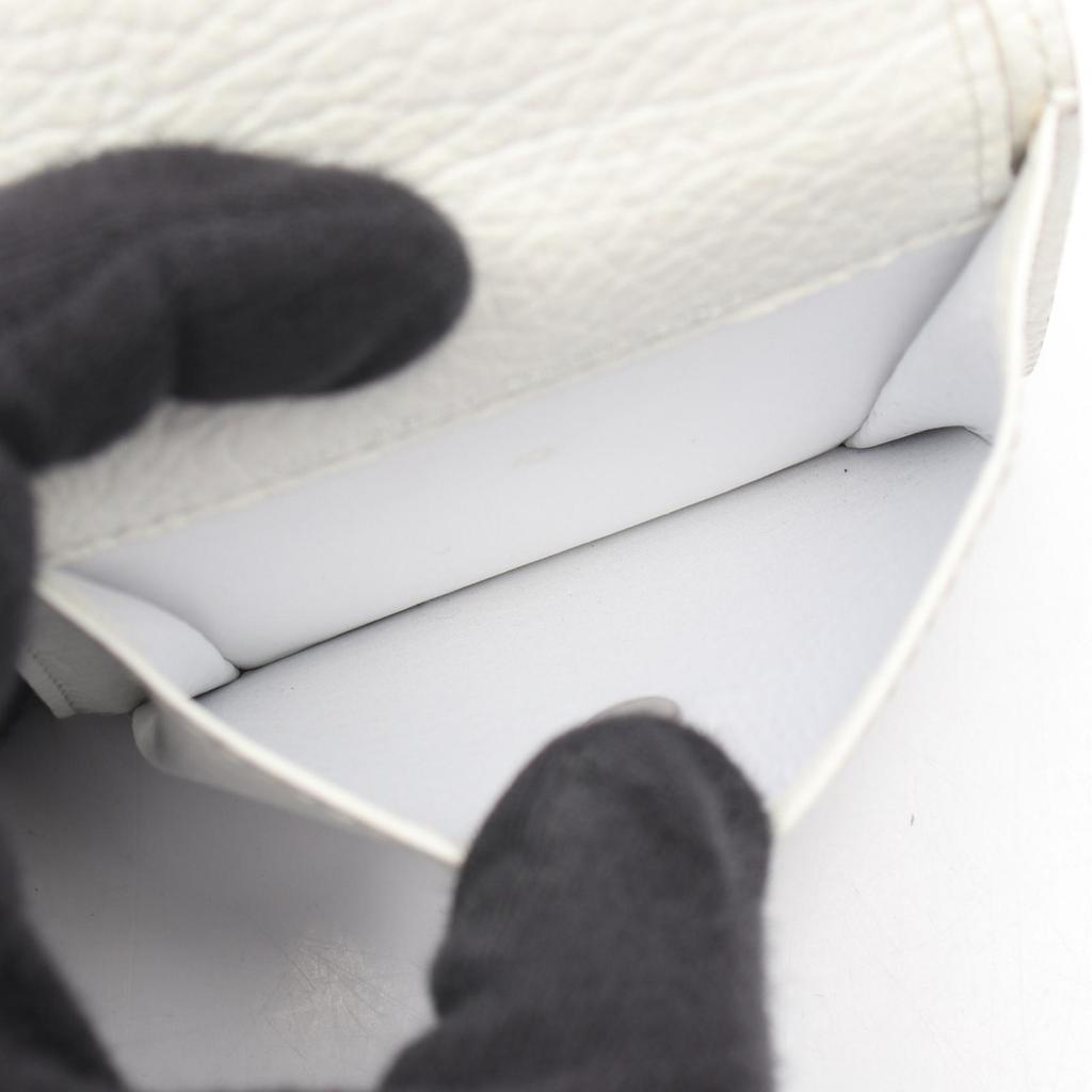 Used Maison Margiela 11 4-stitch Numbering Tri-fold Wallet S56UI0150 Leather White Used Women