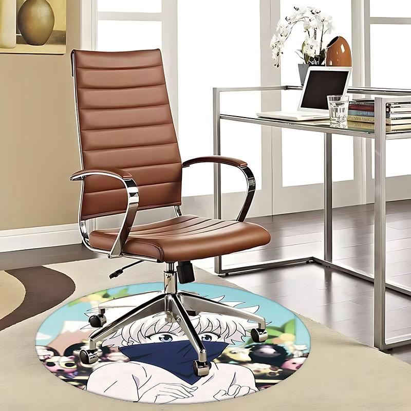 

1pc Anime Character Round Carpet - Office Chair Mat, Non-Slip Rug for Home Decor, Seasonal Gift, Suitable for Office, Living Room, Bedroom, Game Room, 80cm by 80cm