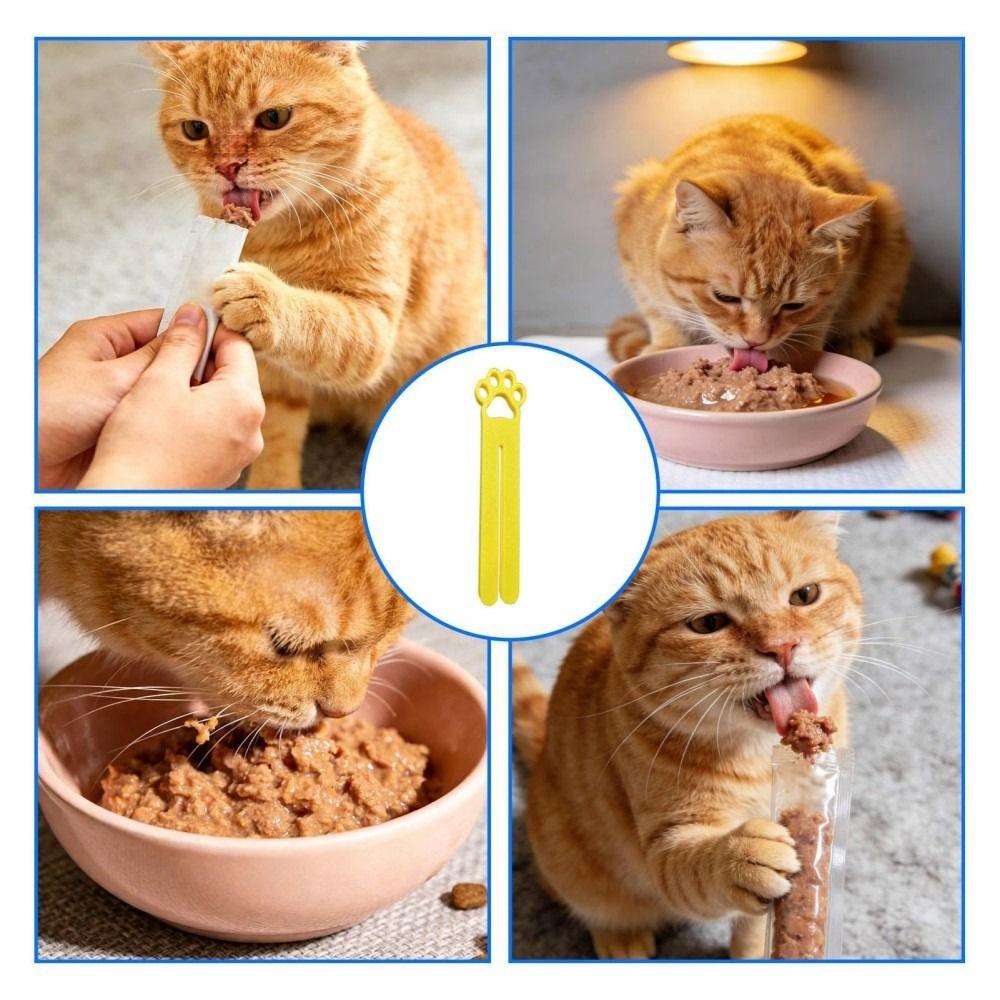 Süßes Katzenpfoten-Design Katzenleckerli-Quetsch-Löffel 3D-gedruckt Kein Abfall Katzen-Snack-Extruder Saubere Handhabung Stabile Nassfutter-Quetsche