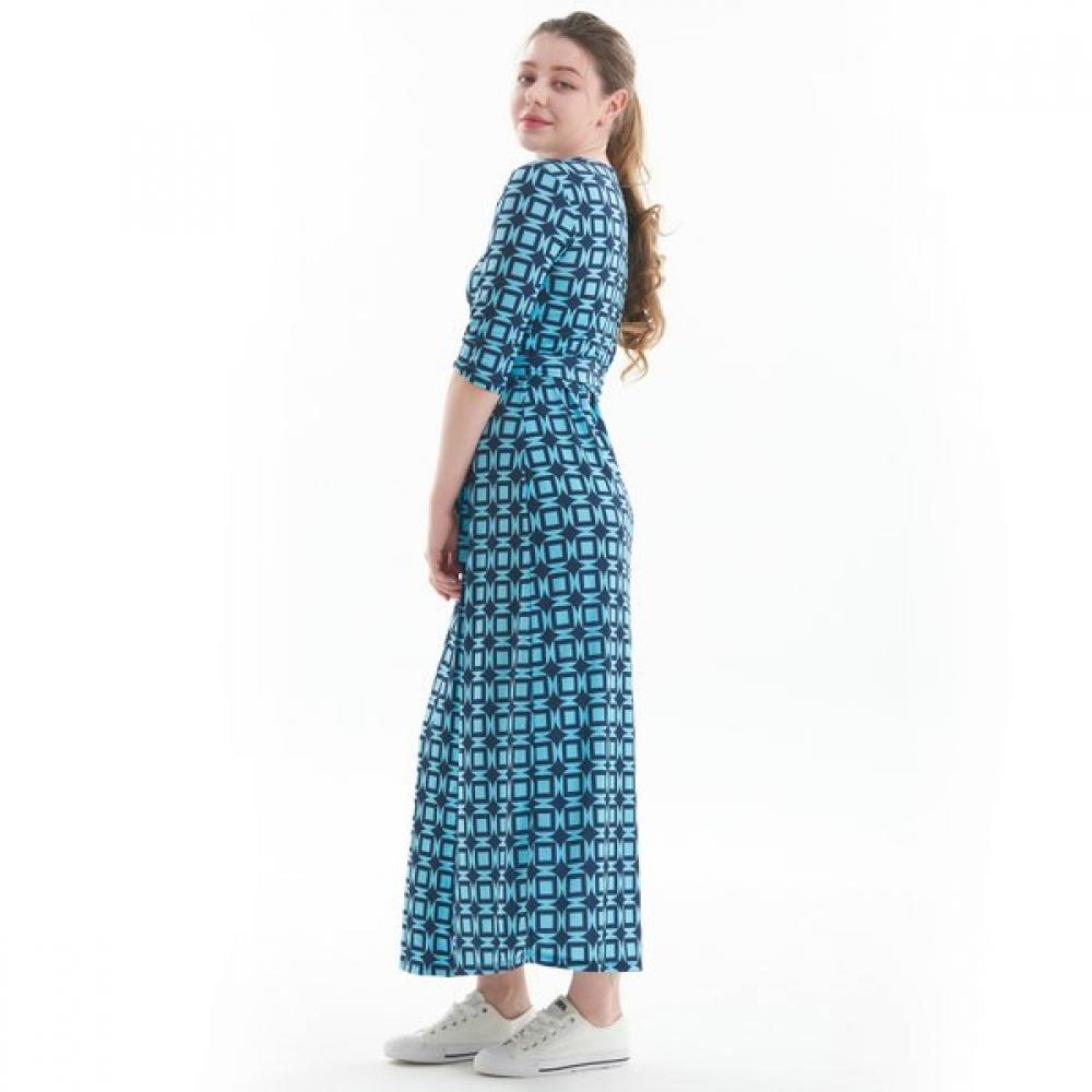 Lipbbam Creora Romona 3 4 Sleeve Long Wrap Dress Ldm10hn01
