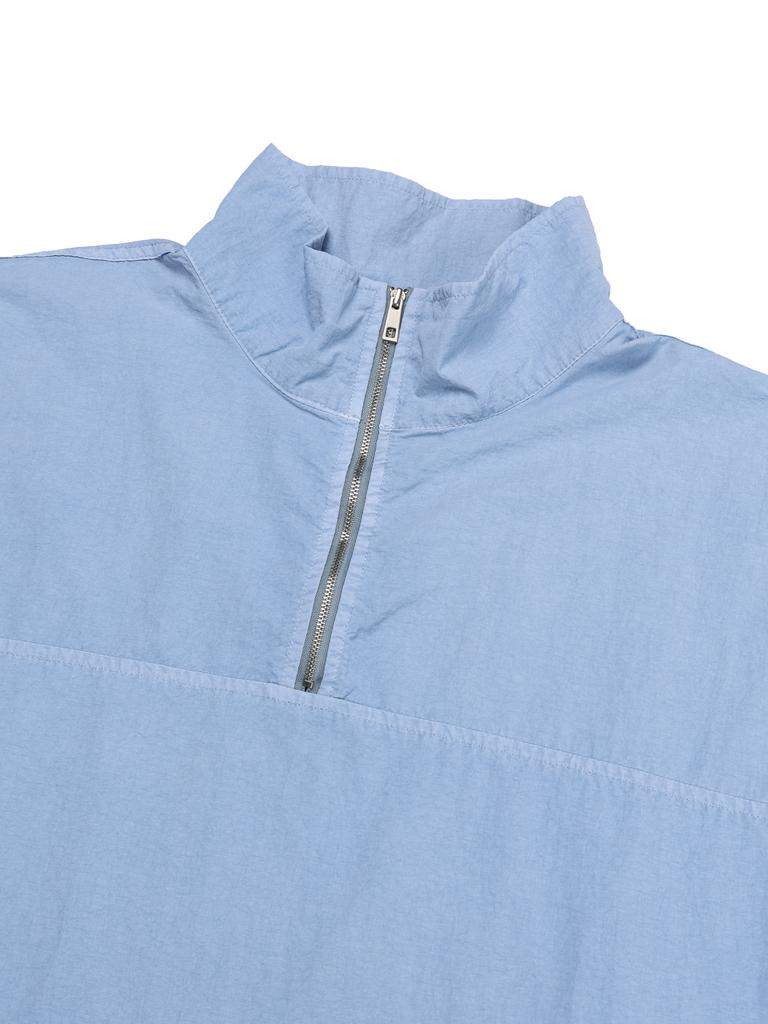 PSSHOPPER [2 Pack] Pigment Washed Cool Half-Zip Shorts Set [Sky Blue]