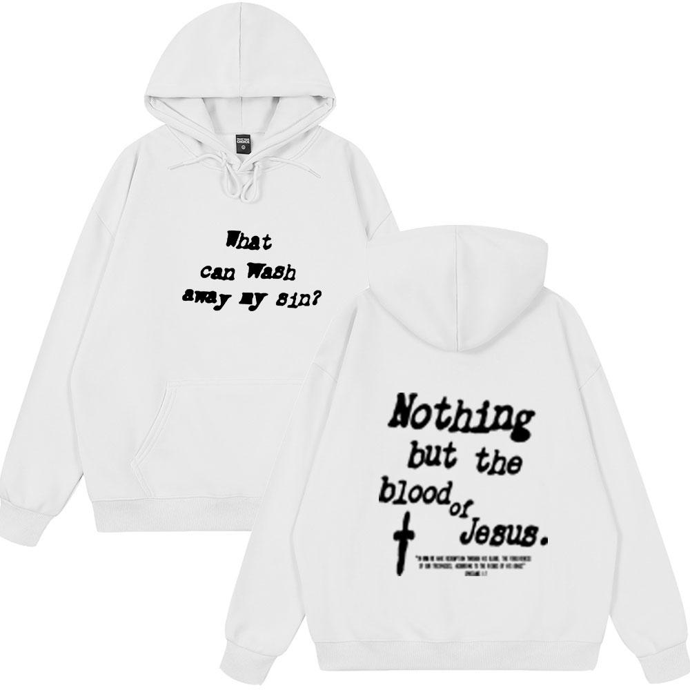 Tylko Krew Jezusa Chrześcijański Werset Biblijny Bluzy Męskie Damskie Moda Długi Rękaw Styl Oversize Dla Par Streetwear