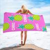 Custom Name Beach Towel Personalized Seaside Summer Beach Print Bath Towel for Kids Women Men Bath Towels for Travel Camp Swim