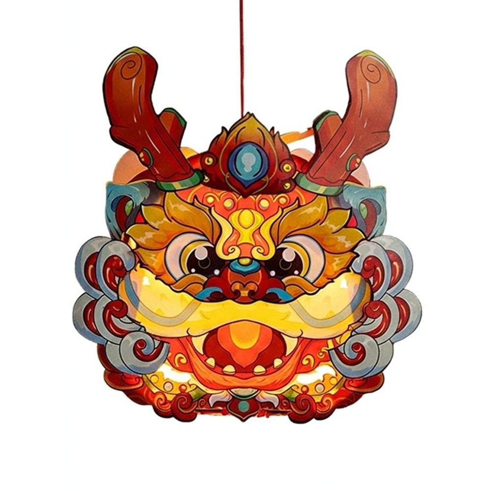 

Cartoon Koi Chinese New Year Lantern Kit Dancing Dragon with Light DIY Lantern Kits Handheld Celebration Lucky Charm Light