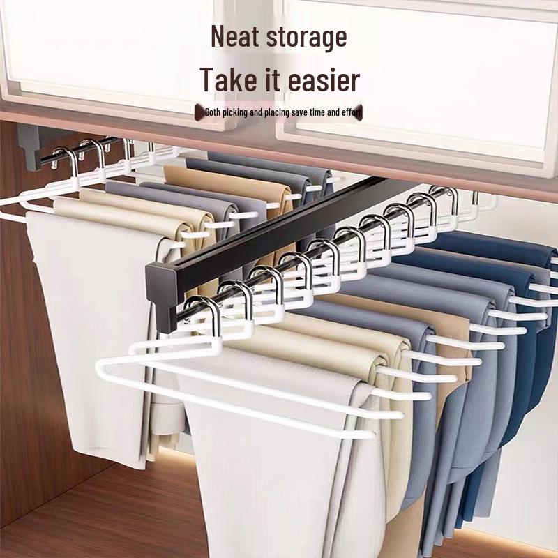 Thickened Non-Slip Goose-Shaped Pant Hanger with Clips for Wardrobe Storage